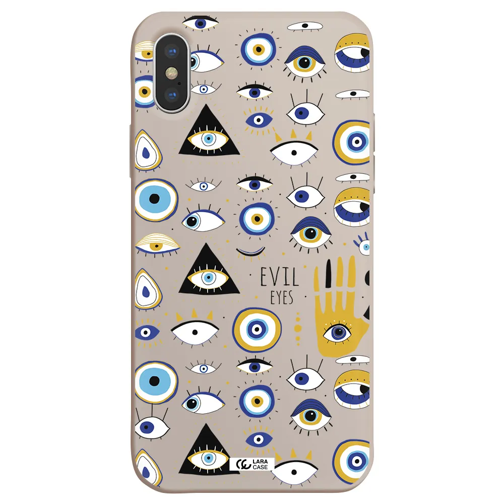 Evil Eyes Apple iPhone XS Silicone Stone Case