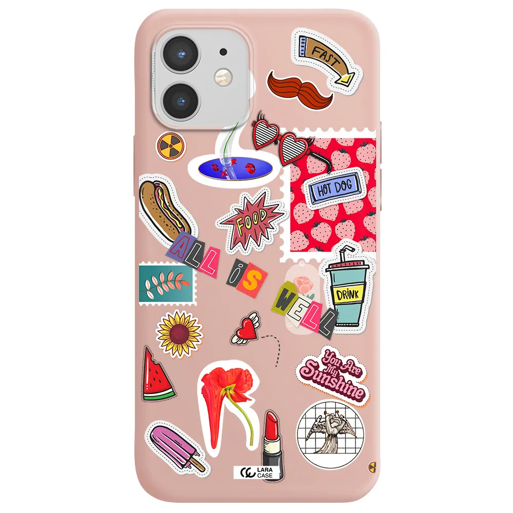 All Is Well Apple iPhone 12 Silicone pastel pink Case