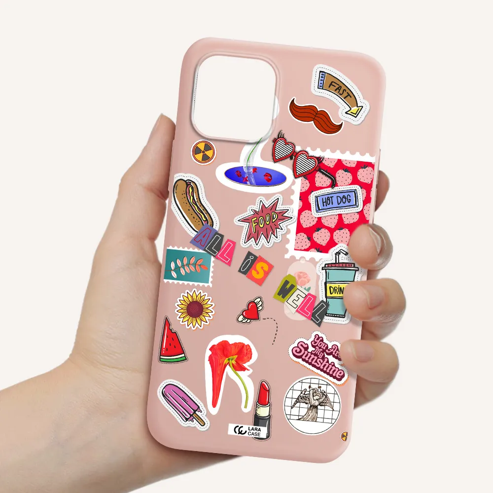 All Is Well Apple iPhone 12 Silicone pastel pink Case