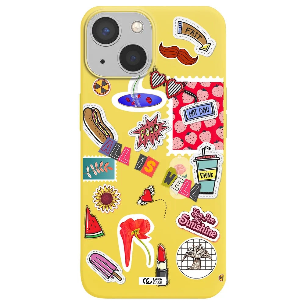 All Is Well Apple iPhone 13 mini Silicone canary yellow Case