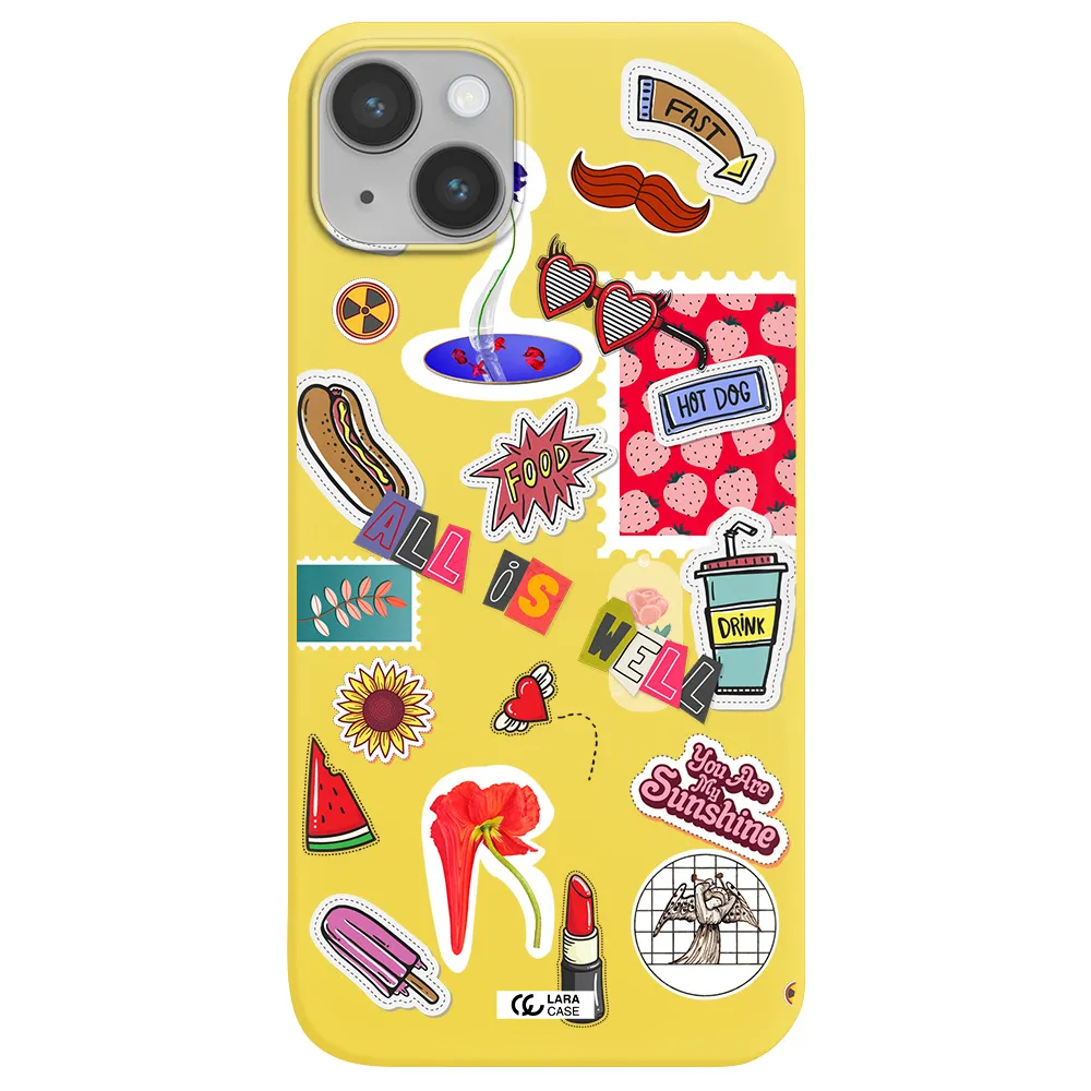 All Is Well Apple iPhone 14 plus Silicone canary yellow Case