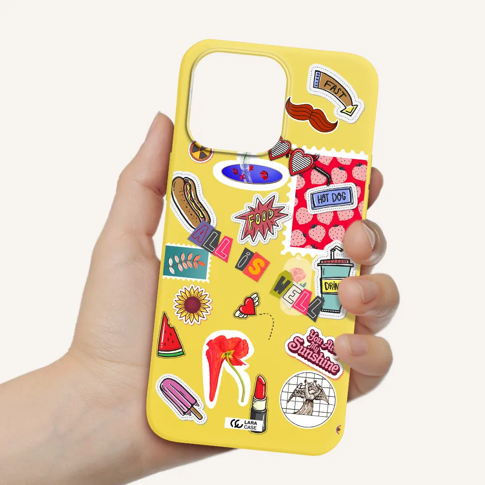 All Is Well Apple iPhone 14 pro max Silicone canary yellow Case