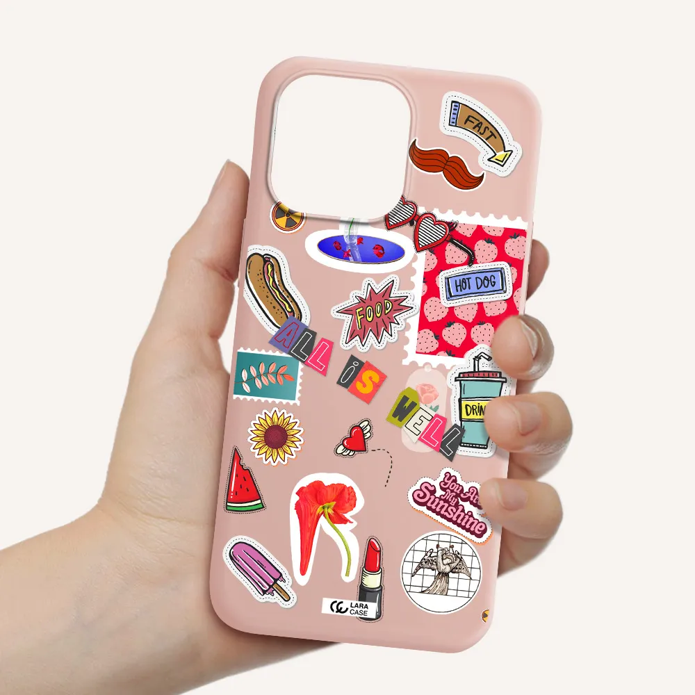 All Is Well Apple iPhone 14 pro max Silicone pastel pink Case