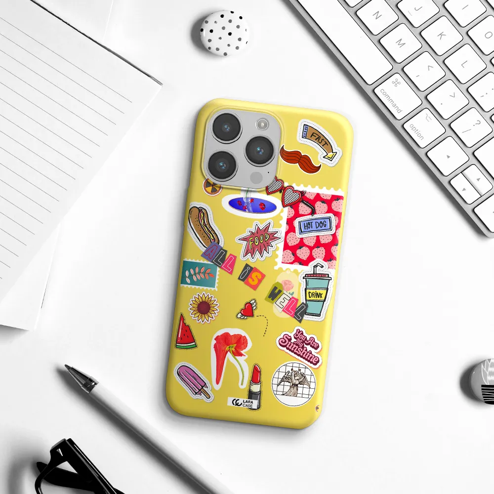 All Is Well Apple iPhone 14 pro Silicone canary yellow Case