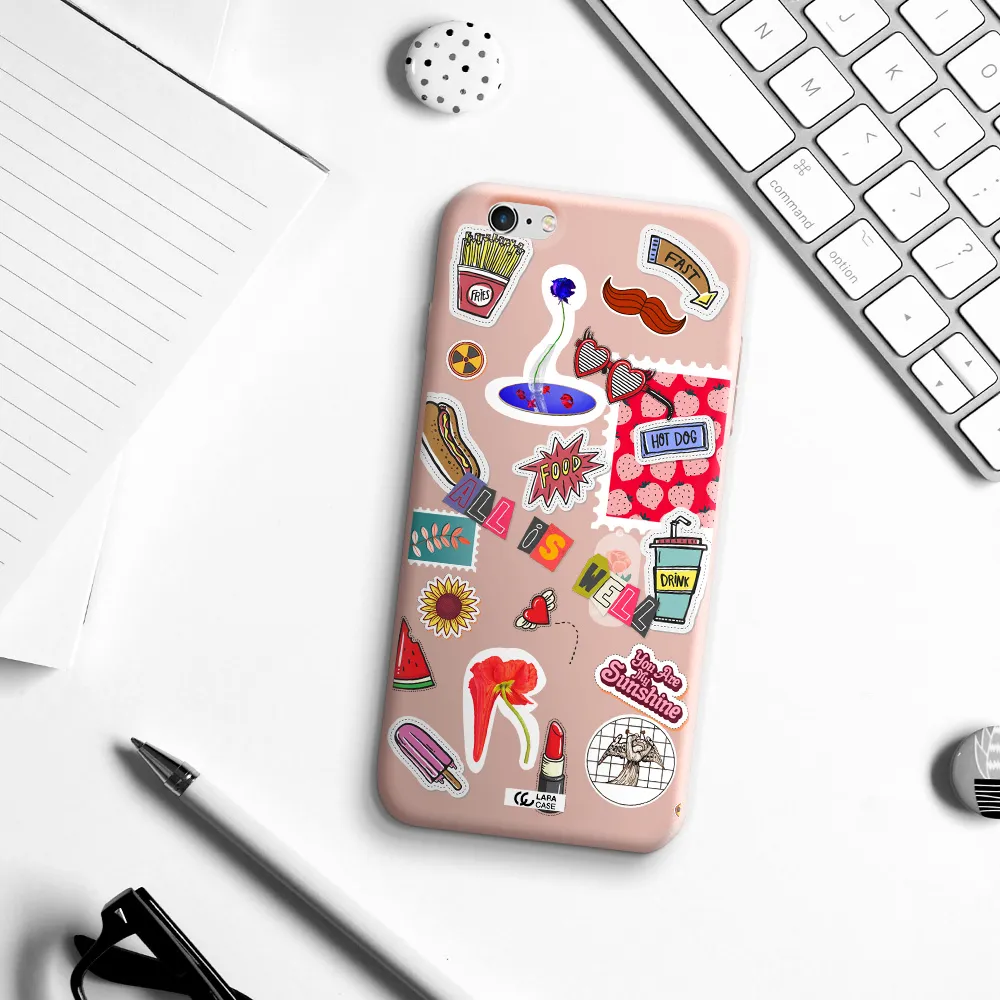 All Is Well Apple iPhone 6 plus Silicone pastel pink Case