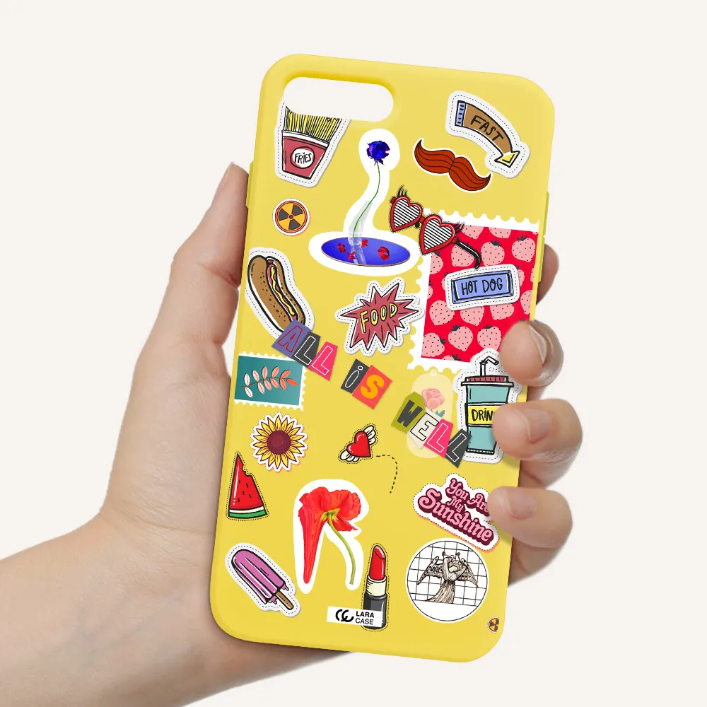 All Is Well Apple iPhone 7 plus Silicone canary yellow Case