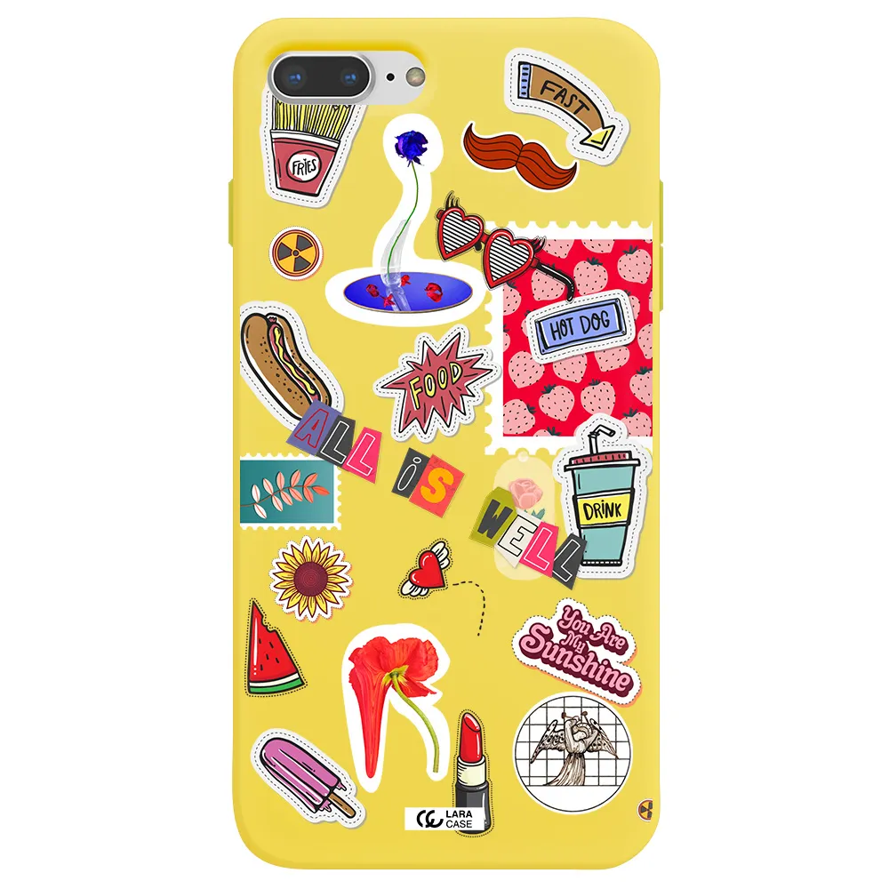 All Is Well Apple iPhone 8 plus Silicone canary yellow Case