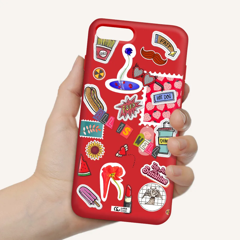 All Is Well Apple iPhone 8 plus Silicone Imperial Red Case