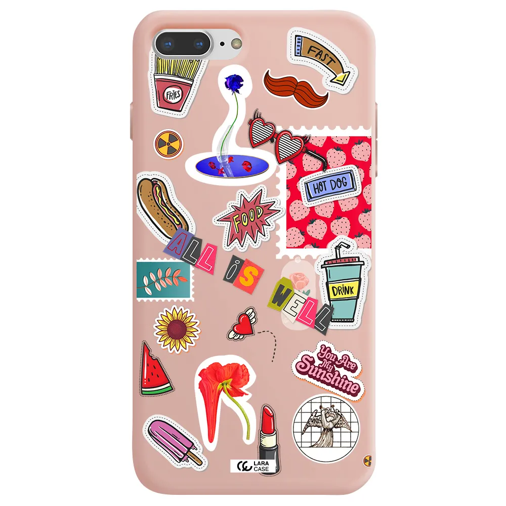 All Is Well Apple iPhone 8 plus Silicone pastel pink Case