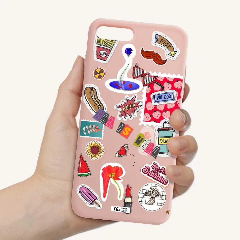 All Is Well Apple iPhone 8 plus Silicone pastel pink Case