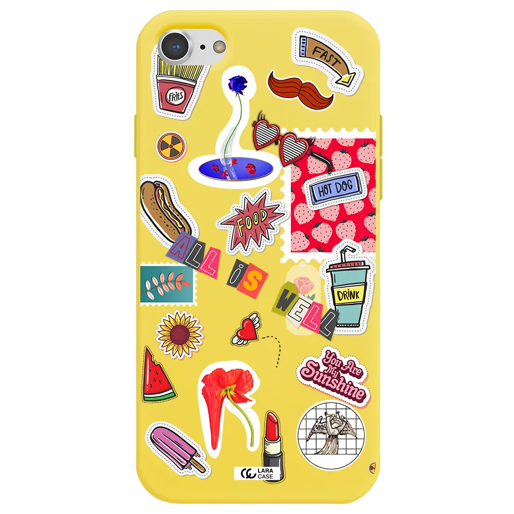 All Is Well Apple iPhone 8 Silicone canary yellow Case