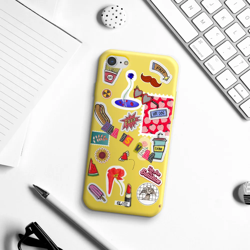 All Is Well Apple iPhone 8 Silicone canary yellow Case