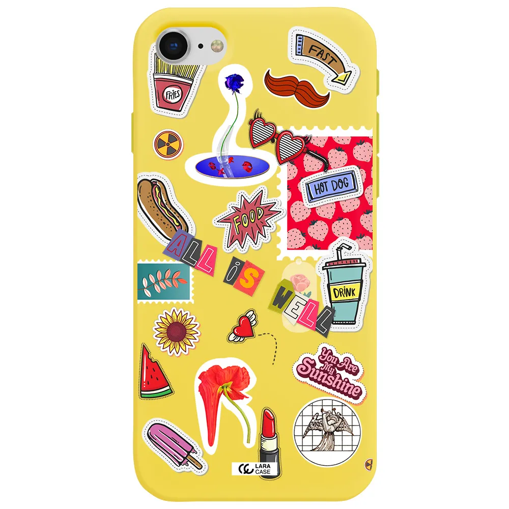 All Is Well Apple iPhone se 2020 Silicone canary yellow Case