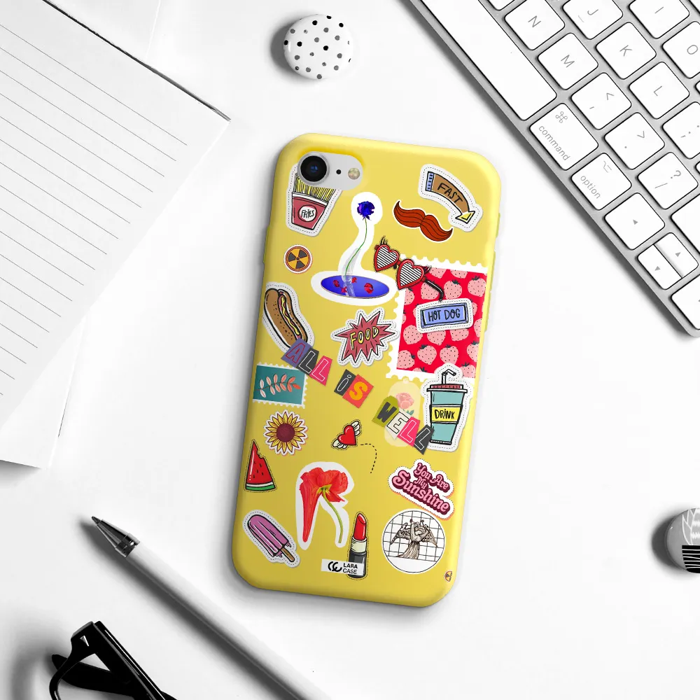 All Is Well Apple iPhone se 2020 Silicone canary yellow Case