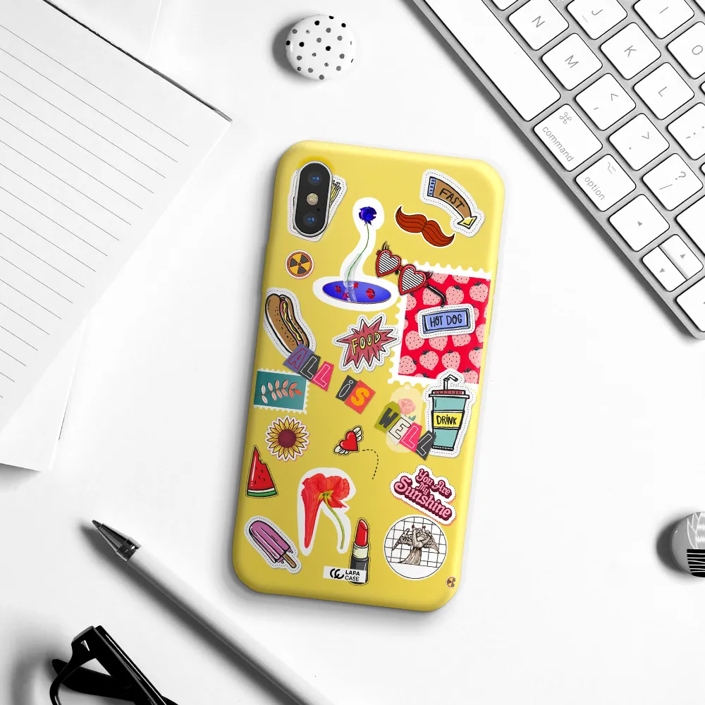 All Is Well Apple iPhone XS Silicone canary yellow Case