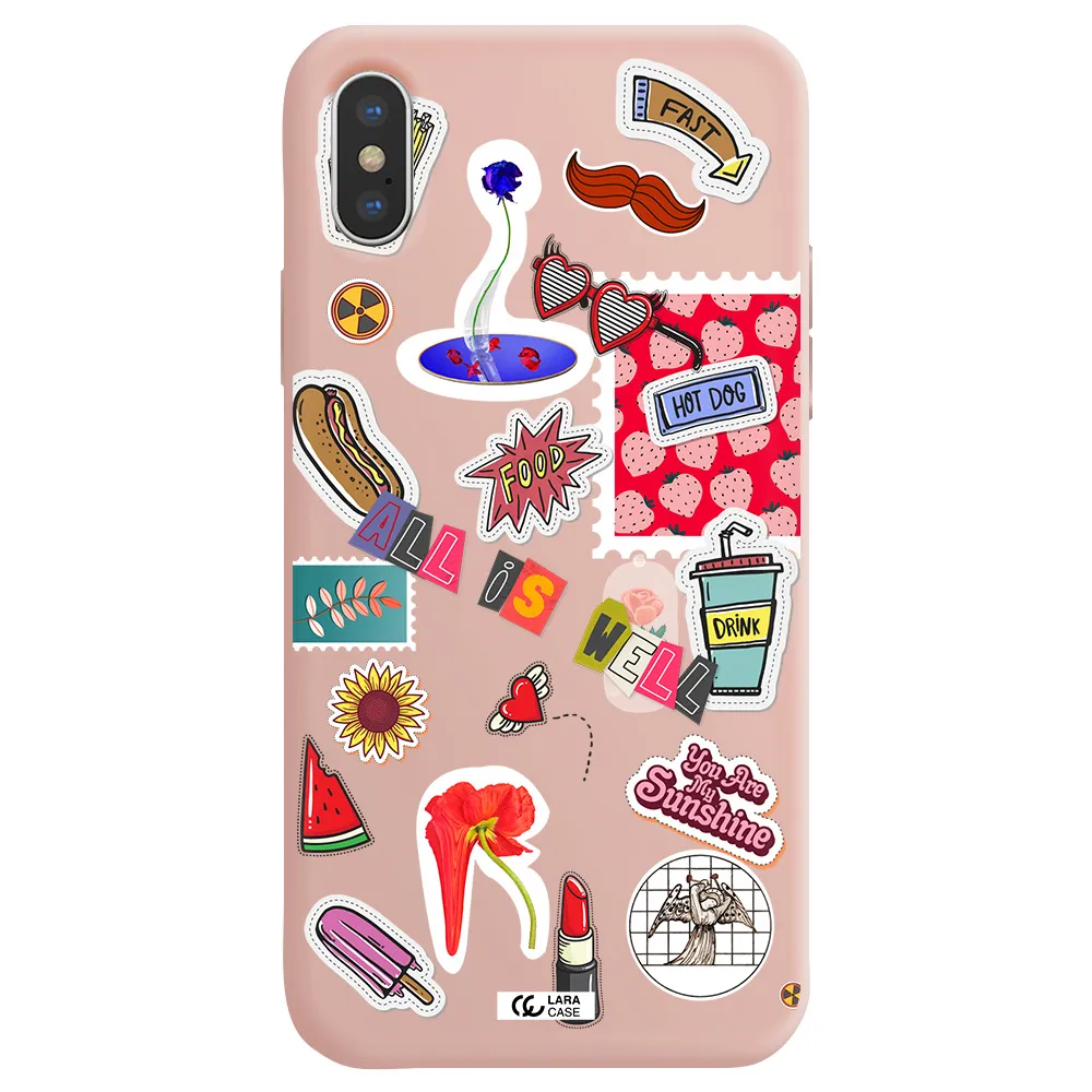 All Is Well Apple iPhone XS Silicone pastel pink Case