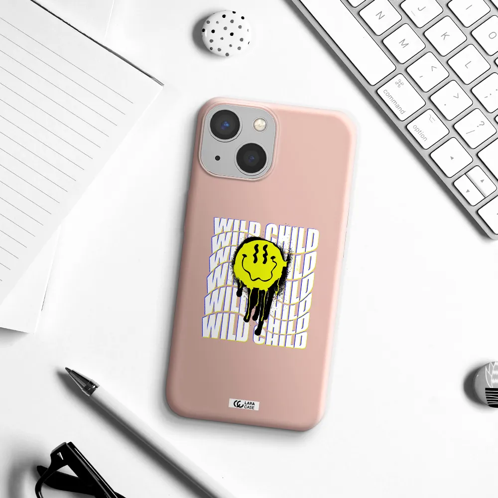 Wild Child Apple iPhone 13 Silicone pastel pink Case