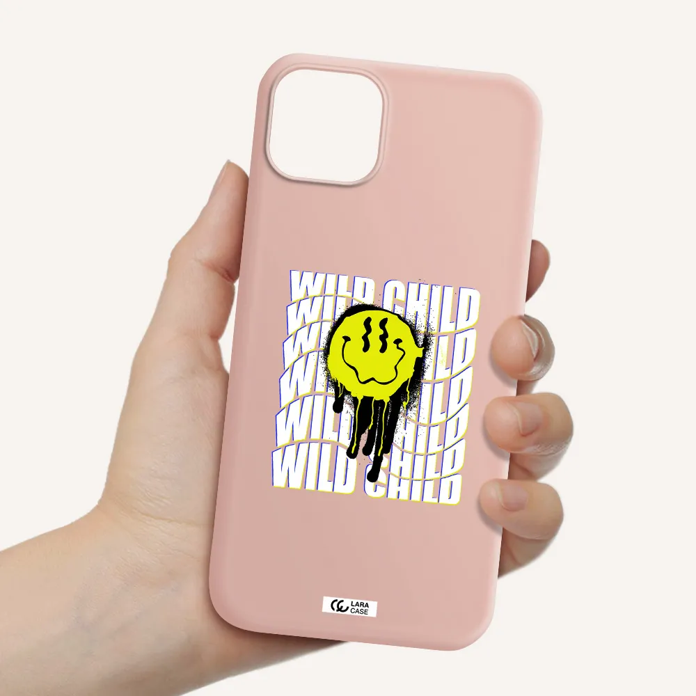 Wild Child Apple iPhone 14 plus Silicone pastel pink Case
