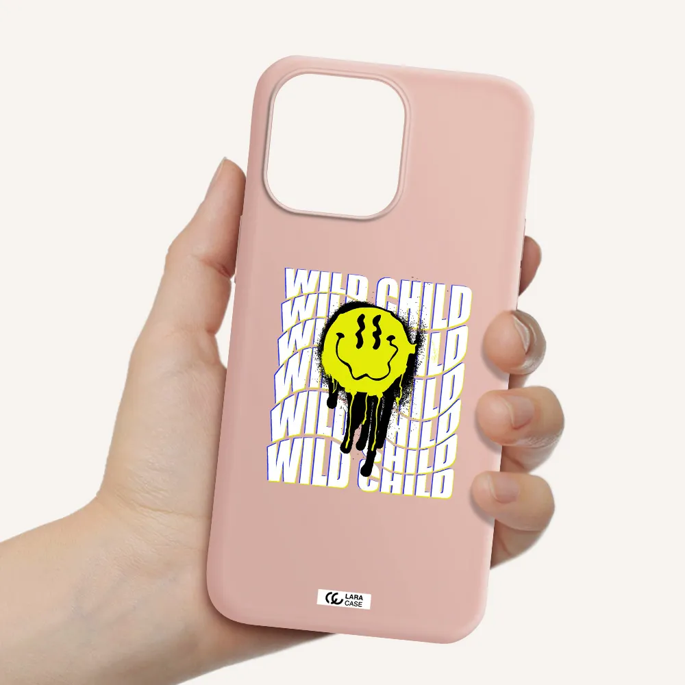 Wild Child Apple iPhone 14 pro max Silicone pastel pink Case