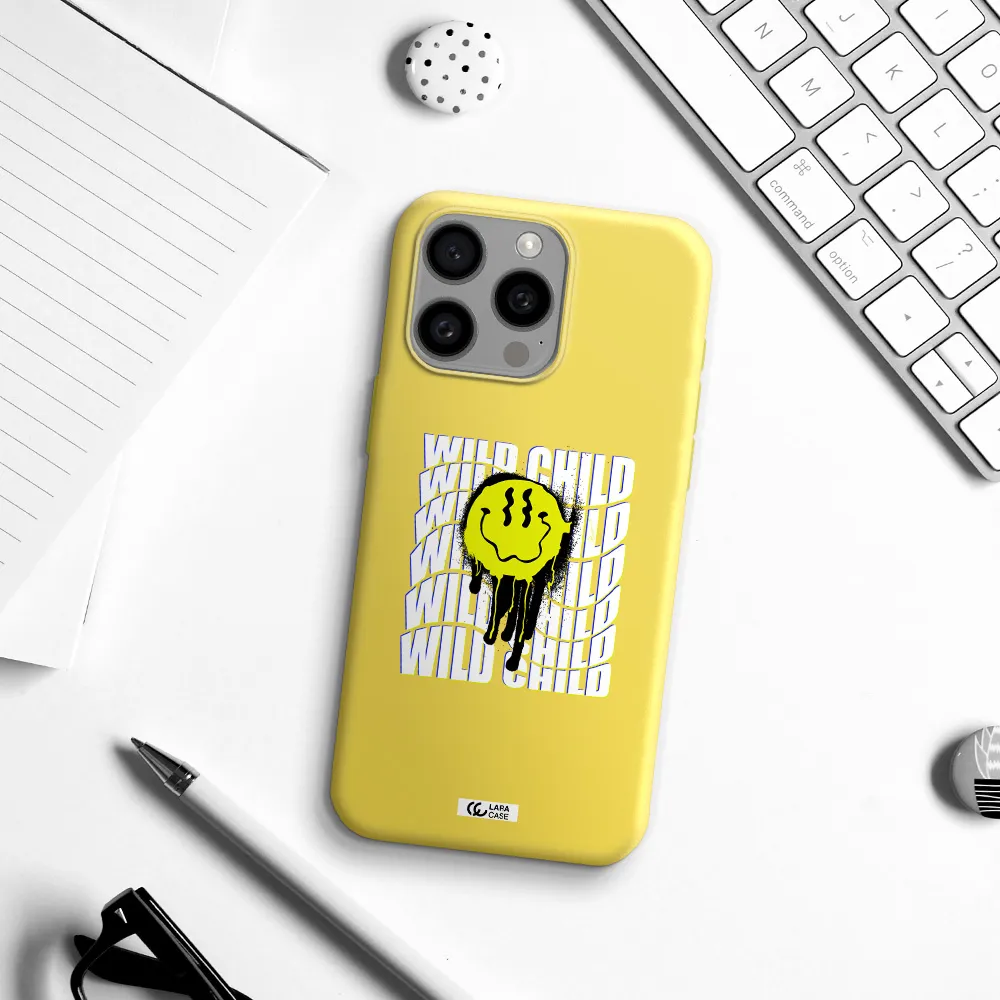 Wild Child Apple Iphone 15 Pro max Silicone canary yellow Case