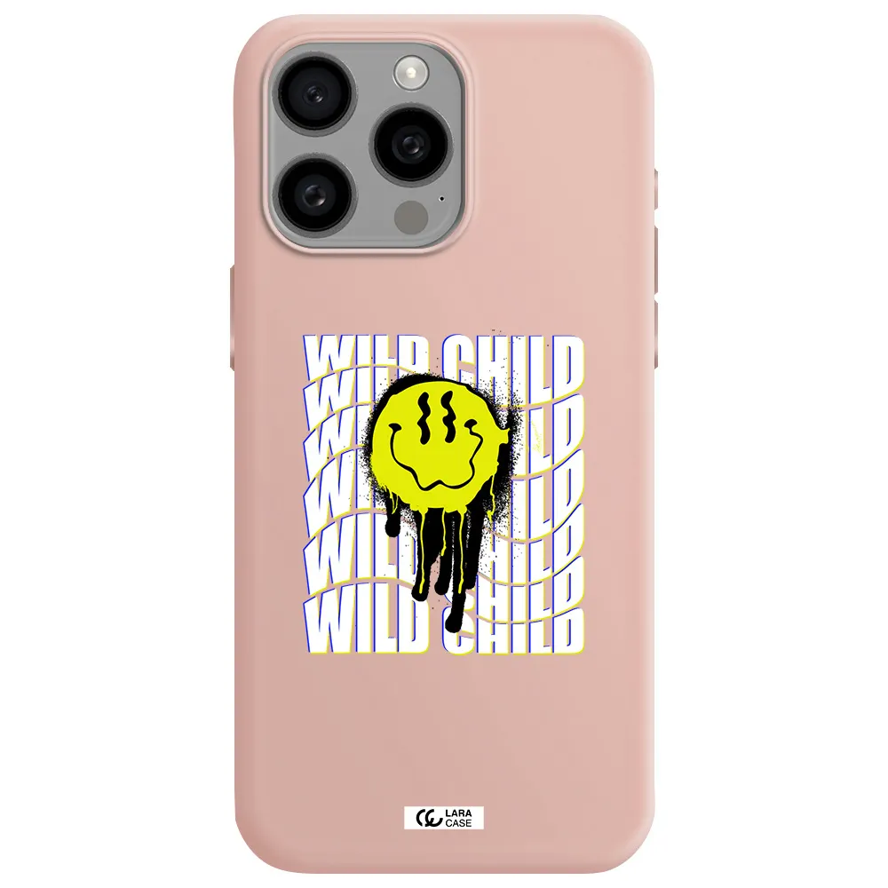 Wild Child Apple Iphone 15 Pro max Silicone pastel pink Case
