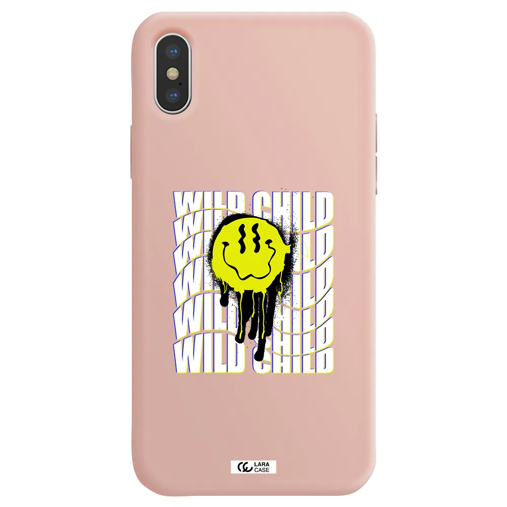 Wild Child Apple iPhone XS Silicone pastel pink Case