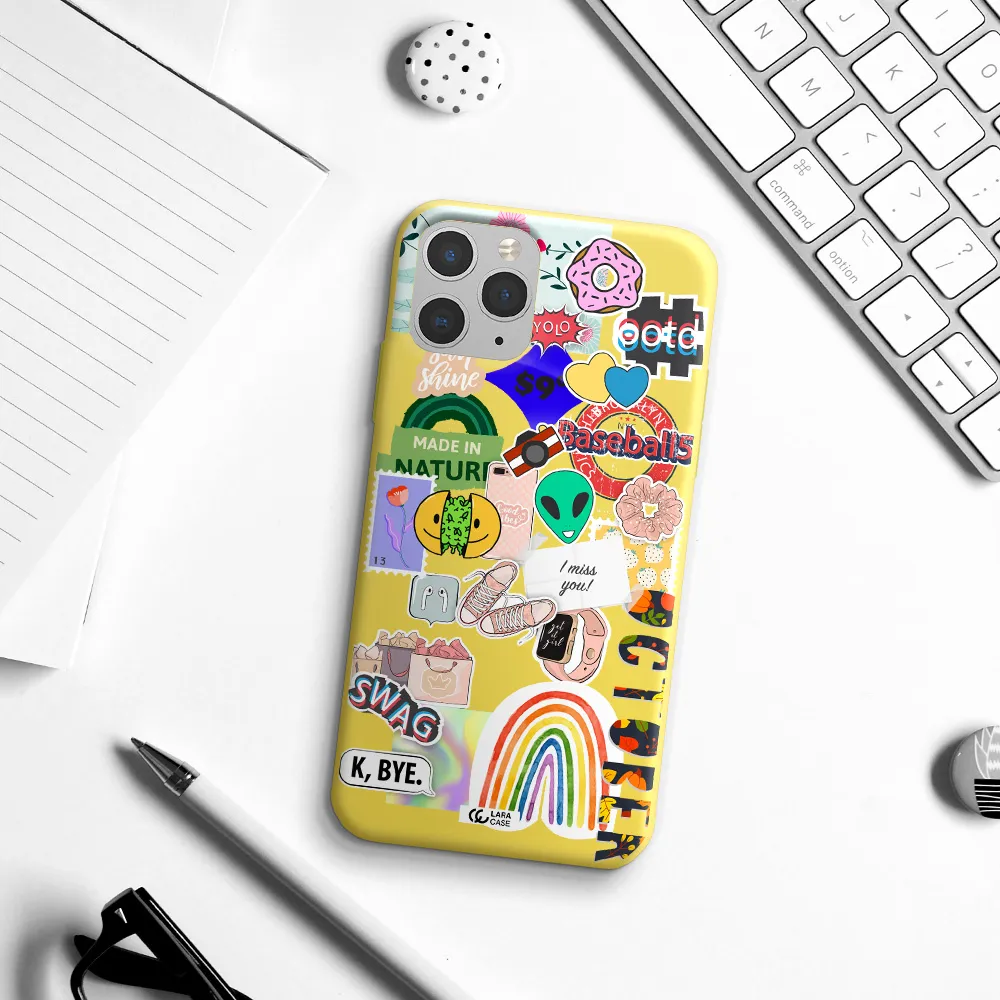 I Miss You Apple iPhone 11 pro max Silicone canary yellow Case