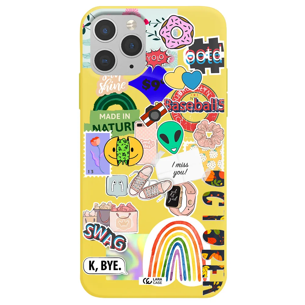 I Miss You Apple iPhone 11 pro Silicone canary yellow Case