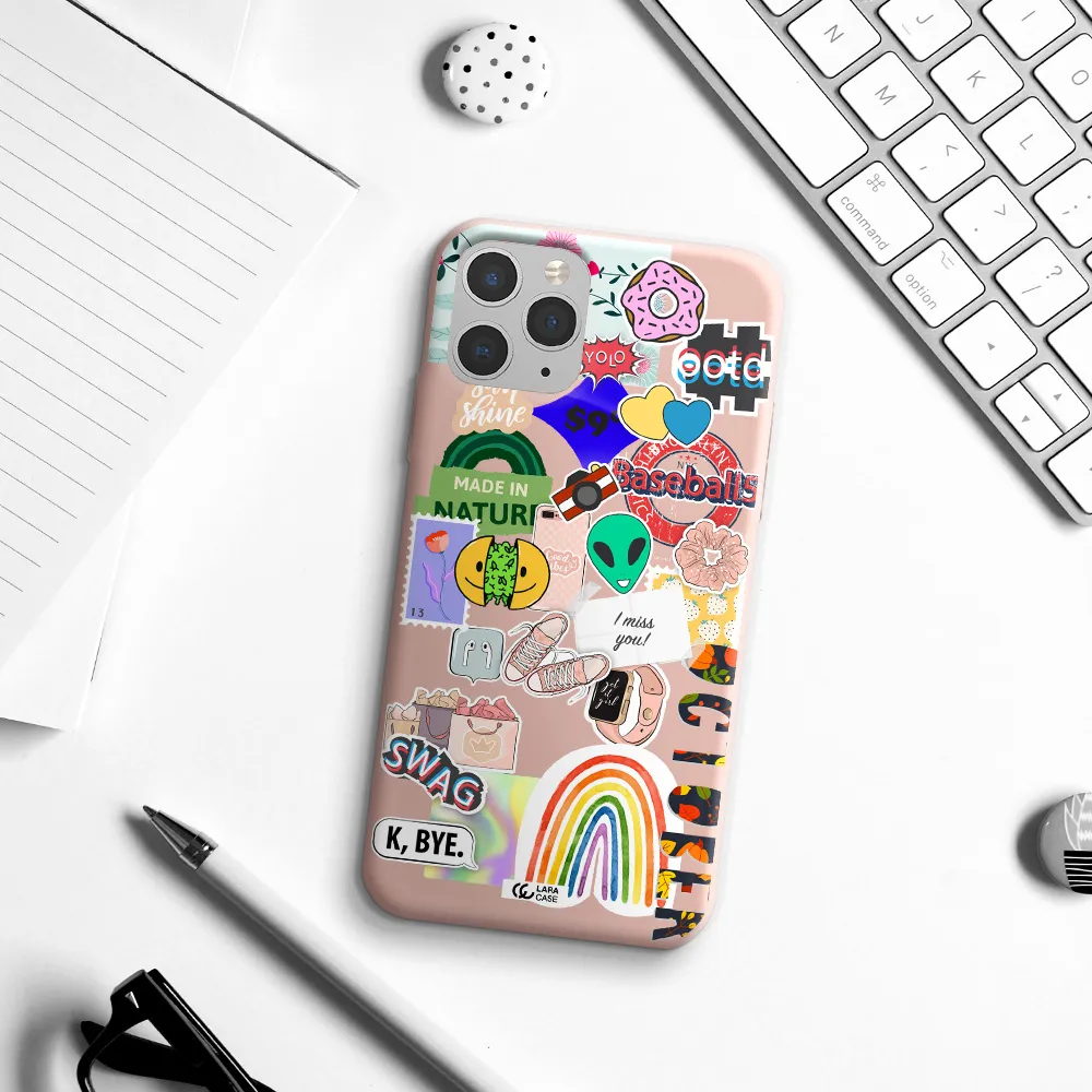 I Miss You Apple iPhone 11 pro Silicone pastel pink Case