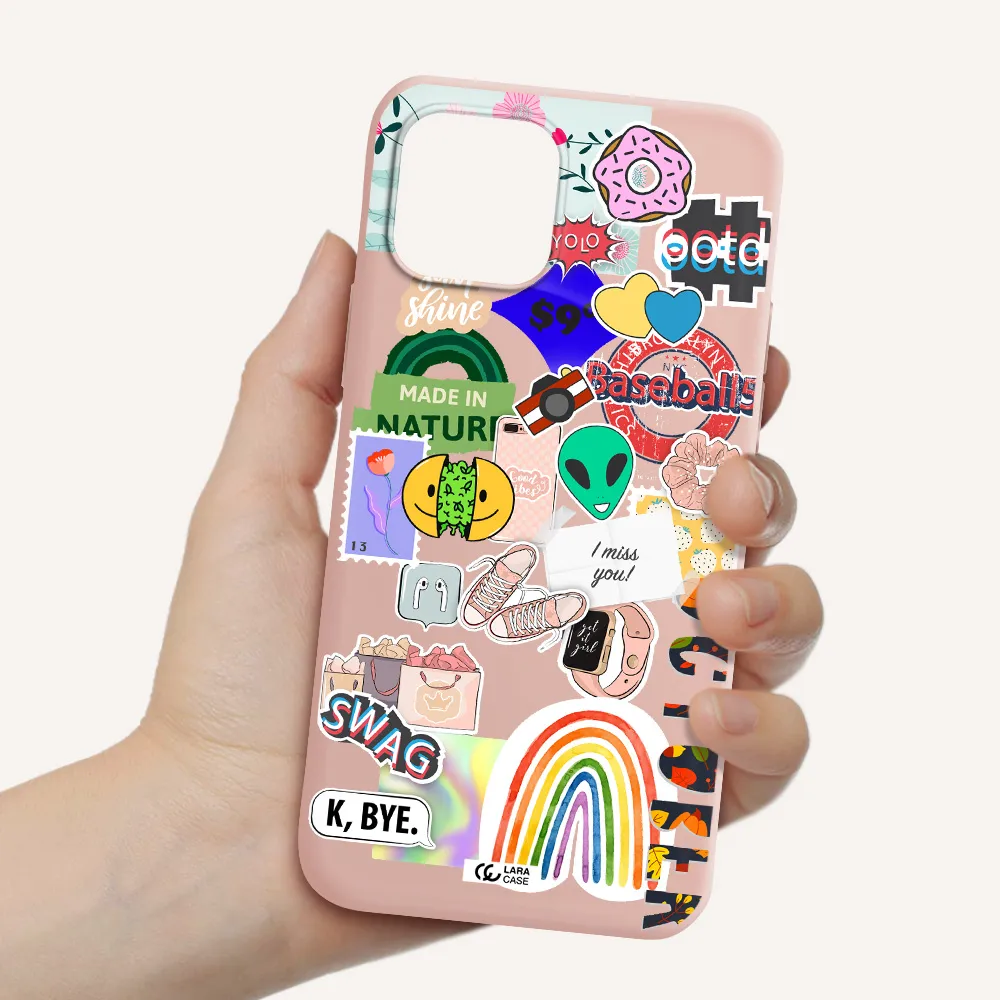 I Miss You Apple iPhone 12 mini Silicone pastel pink Case