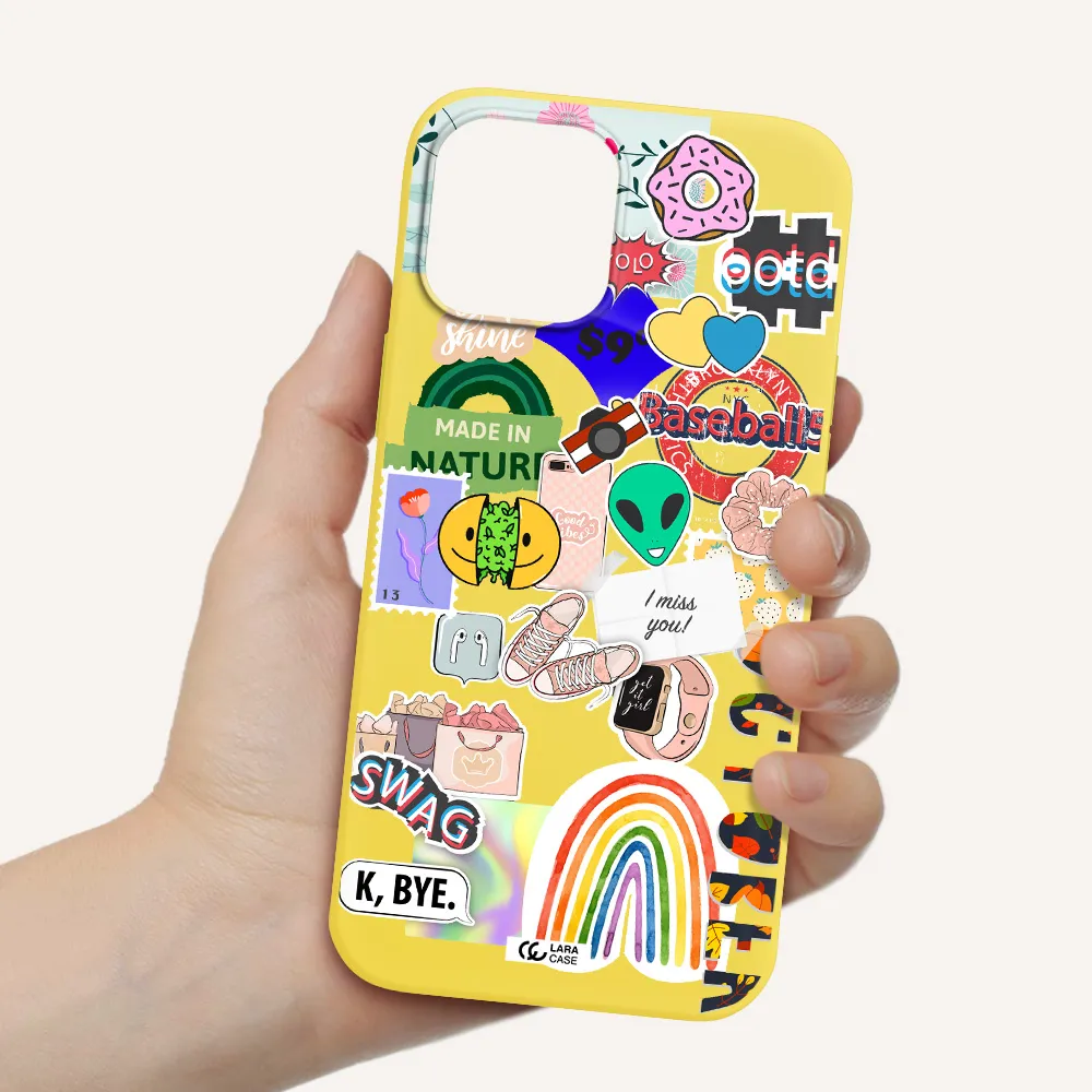 I Miss You Apple iPhone 12 pro Silicone canary yellow Case