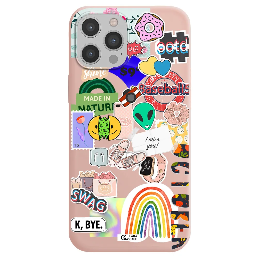 I Miss You Apple iPhone 12 pro Silicone pastel pink Case