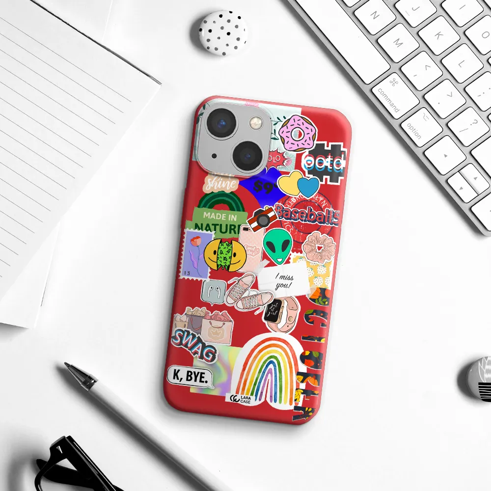 I Miss You Apple iPhone 13 mini Silicone Imperial Red Case