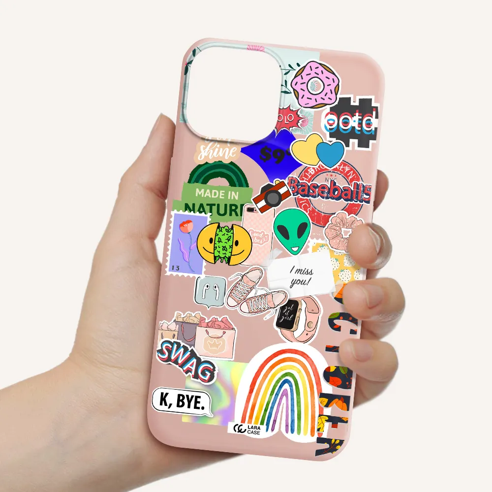 I Miss You Apple iPhone 13 mini Silicone pastel pink Case