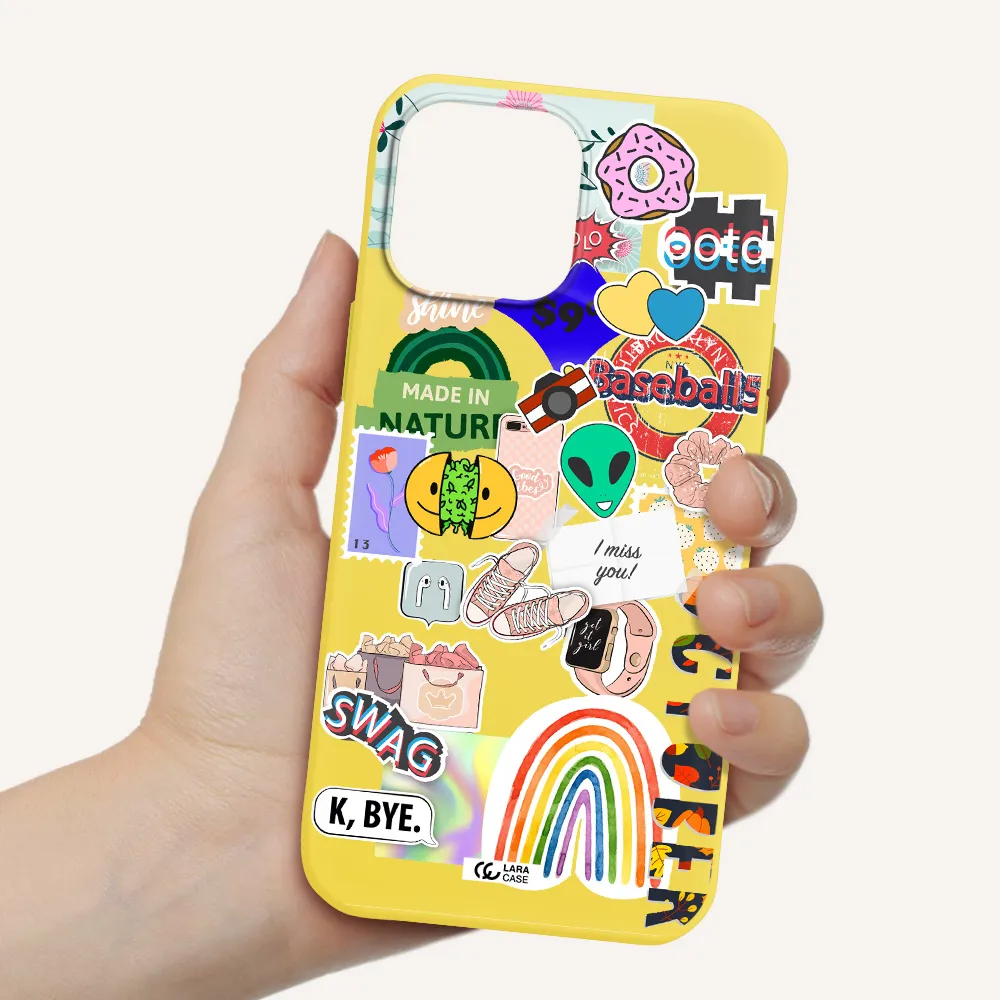 I Miss You Apple iPhone 13 Pro Max Silicone canary yellow Case