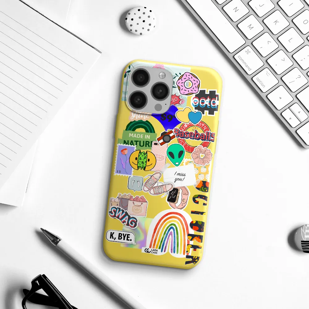 I Miss You Apple iPhone 13 Pro Max Silicone canary yellow Case