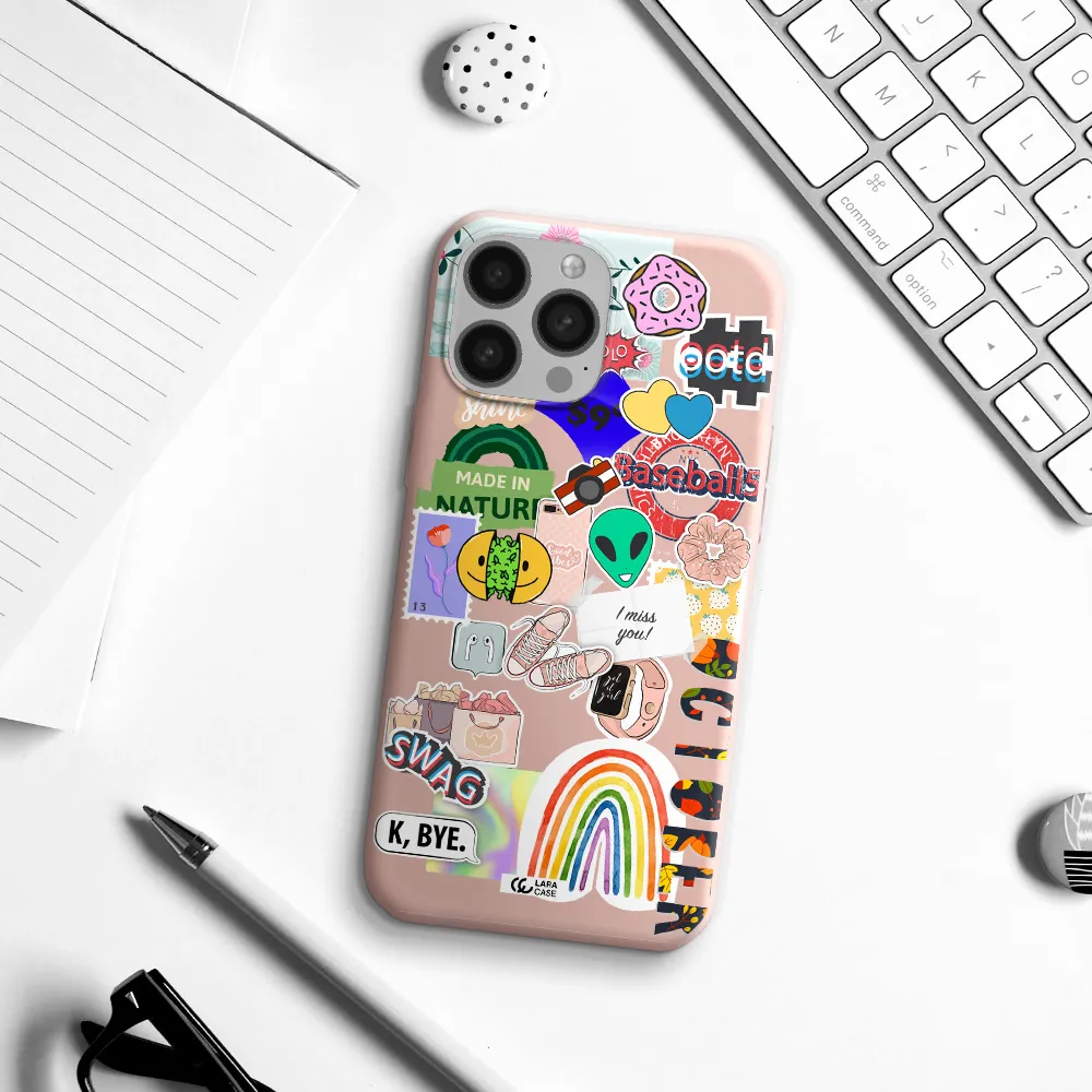 I Miss You Apple iPhone 13 Pro Max Silicone pastel pink Case