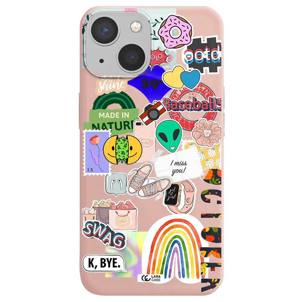 I Miss You Apple iPhone 13 Silicone pastel pink Case