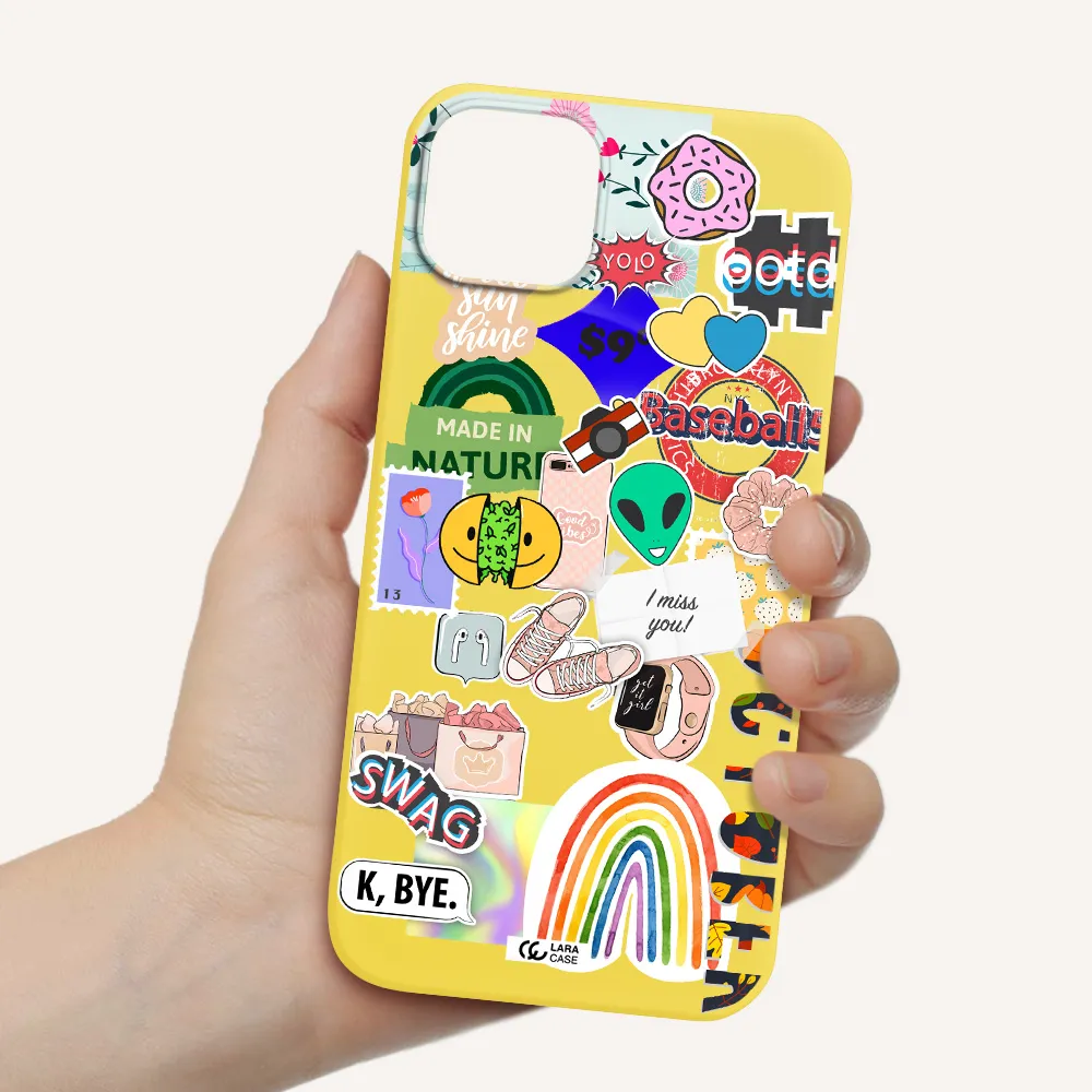 I Miss You Apple iPhone 14 plus Silicone canary yellow Case