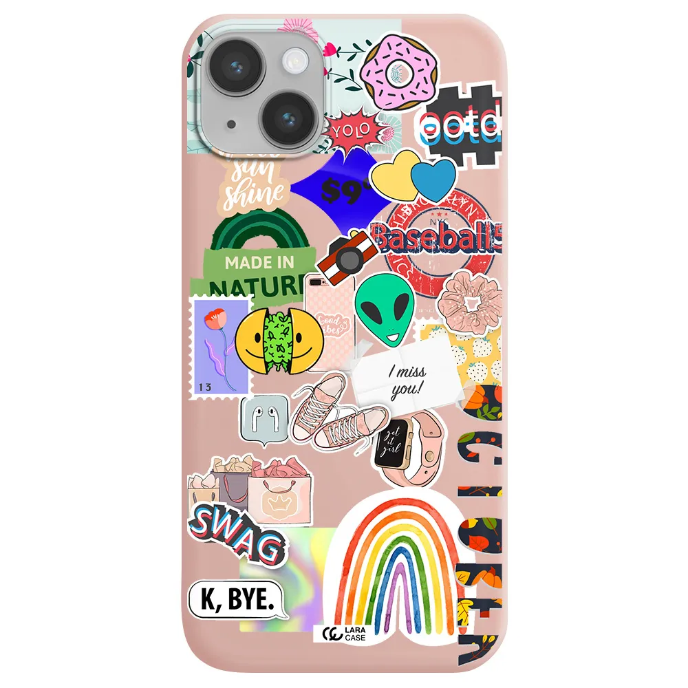 I Miss You Apple iPhone 14 plus Silicone pastel pink Case