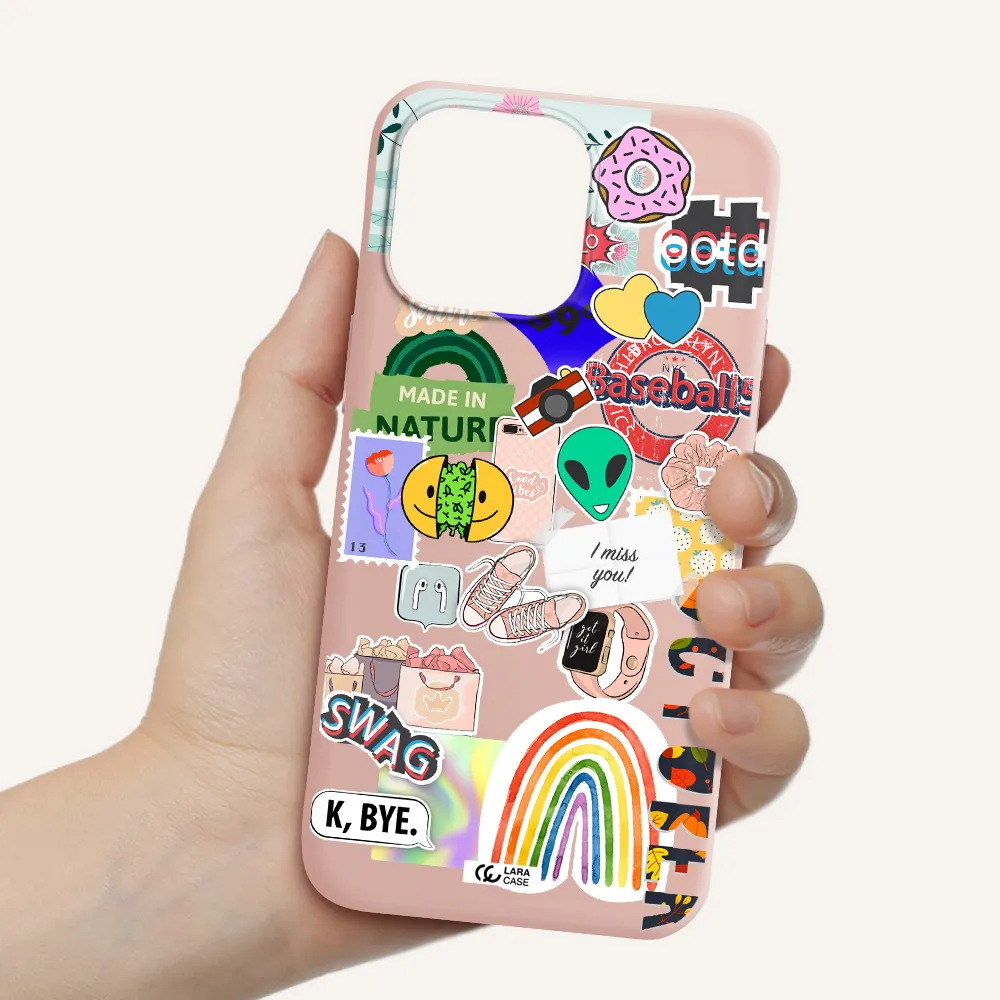 I Miss You Apple iPhone 14 pro max Silicone pastel pink Case