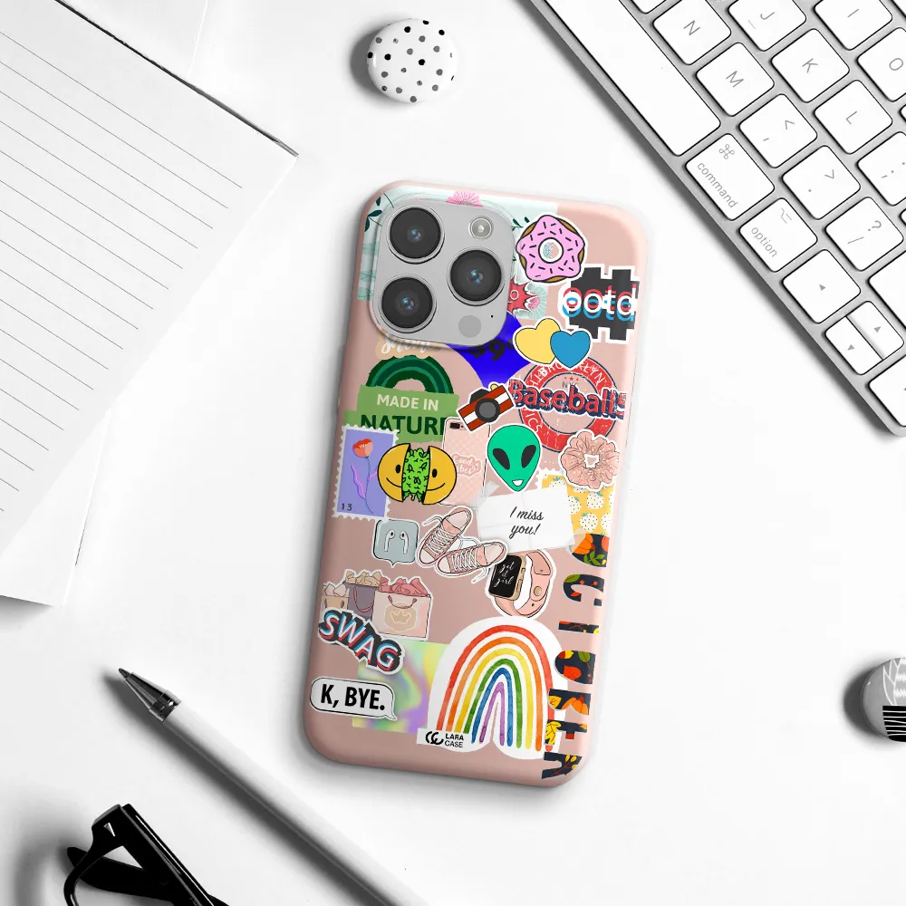 I Miss You Apple iPhone 14 pro max Silicone pastel pink Case