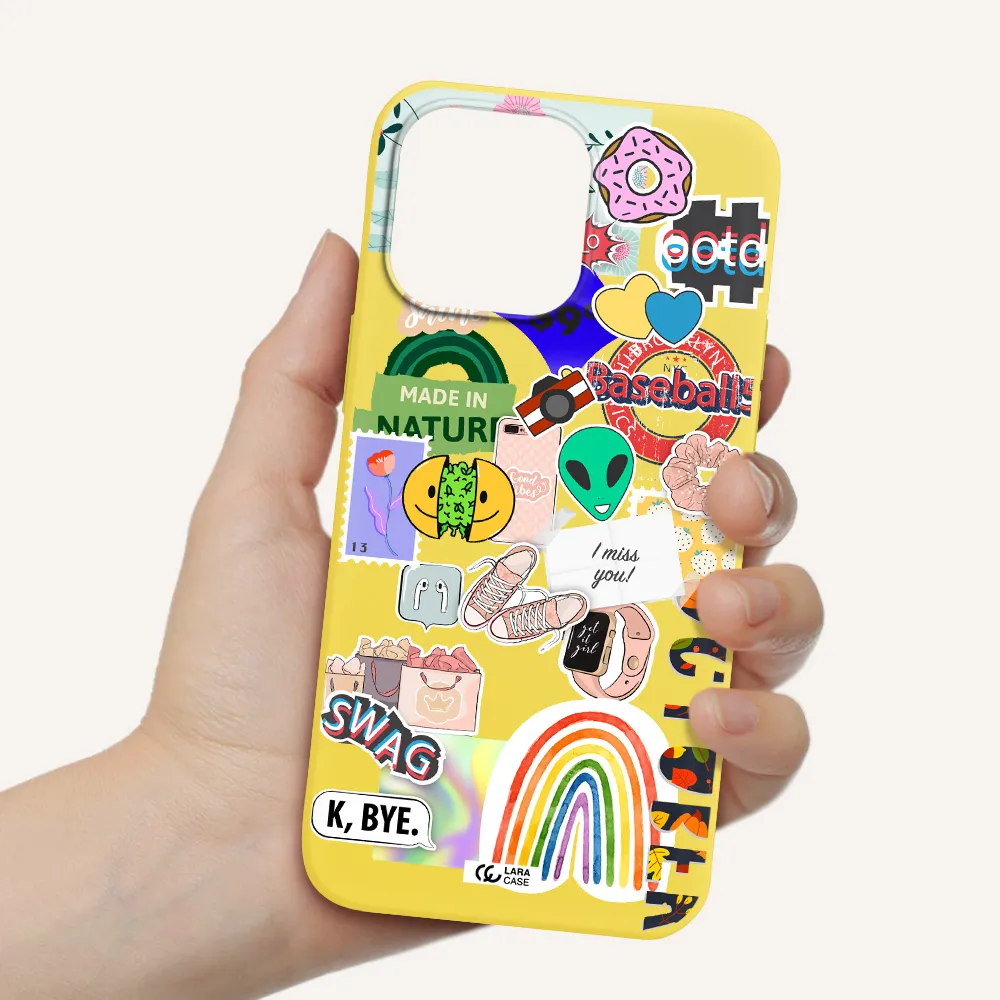 I Miss You Apple iPhone 14 pro Silicone canary yellow Case