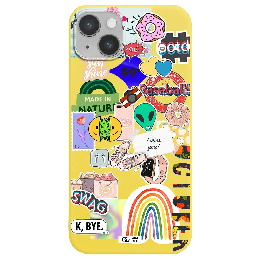 I Miss You Apple iPhone 14 Silicone canary yellow Case