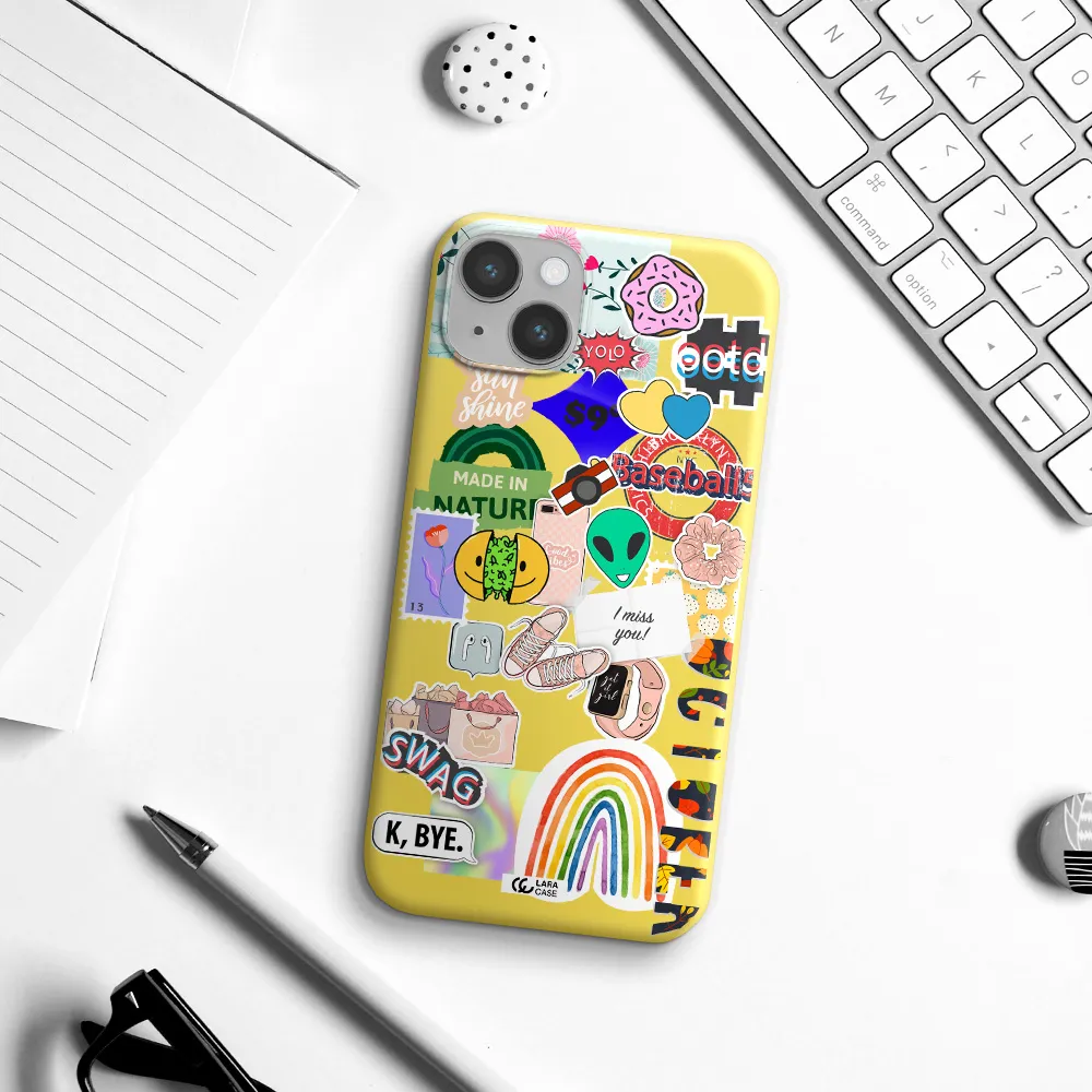 I Miss You Apple iPhone 14 Silicone canary yellow Case