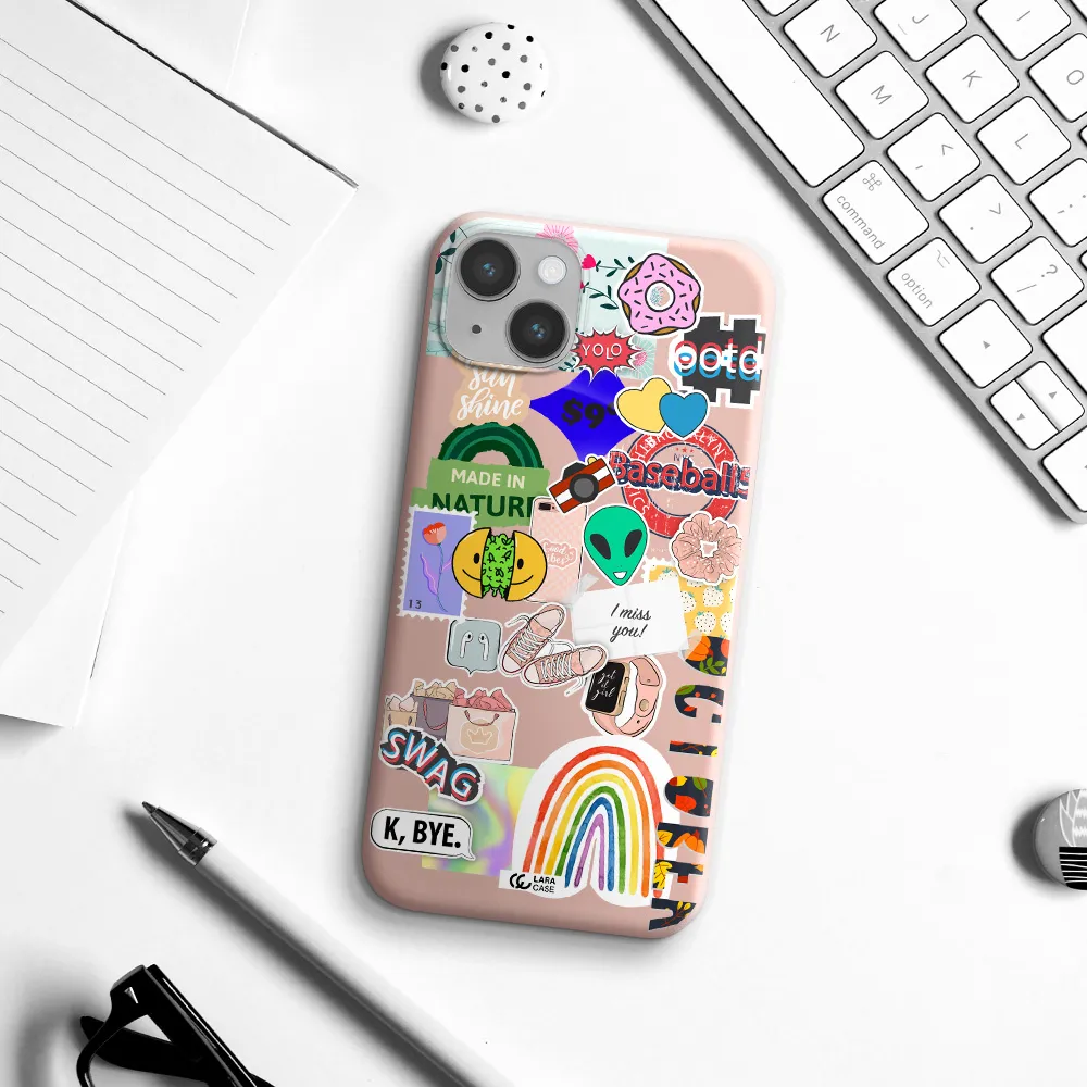 I Miss You Apple iPhone 14 Silicone pastel pink Case