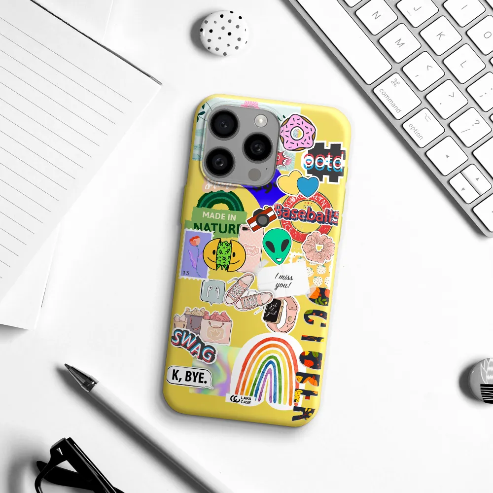 I Miss You Apple Iphone 15 Pro max Silicone canary yellow Case