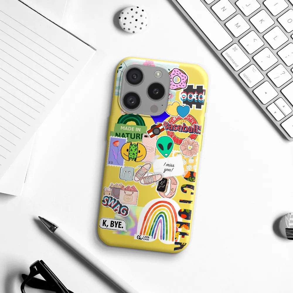 I Miss You Apple Iphone 15 Pro Silicone Canary Yellow Case