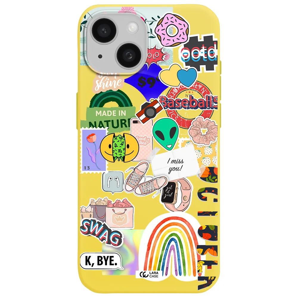 I Miss You Apple iPhone 15 Silicone canary yellow Case