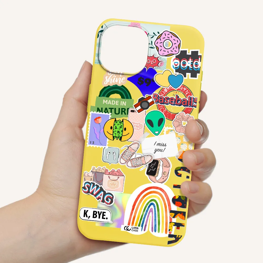 I Miss You Apple iPhone 15 Silicone canary yellow Case